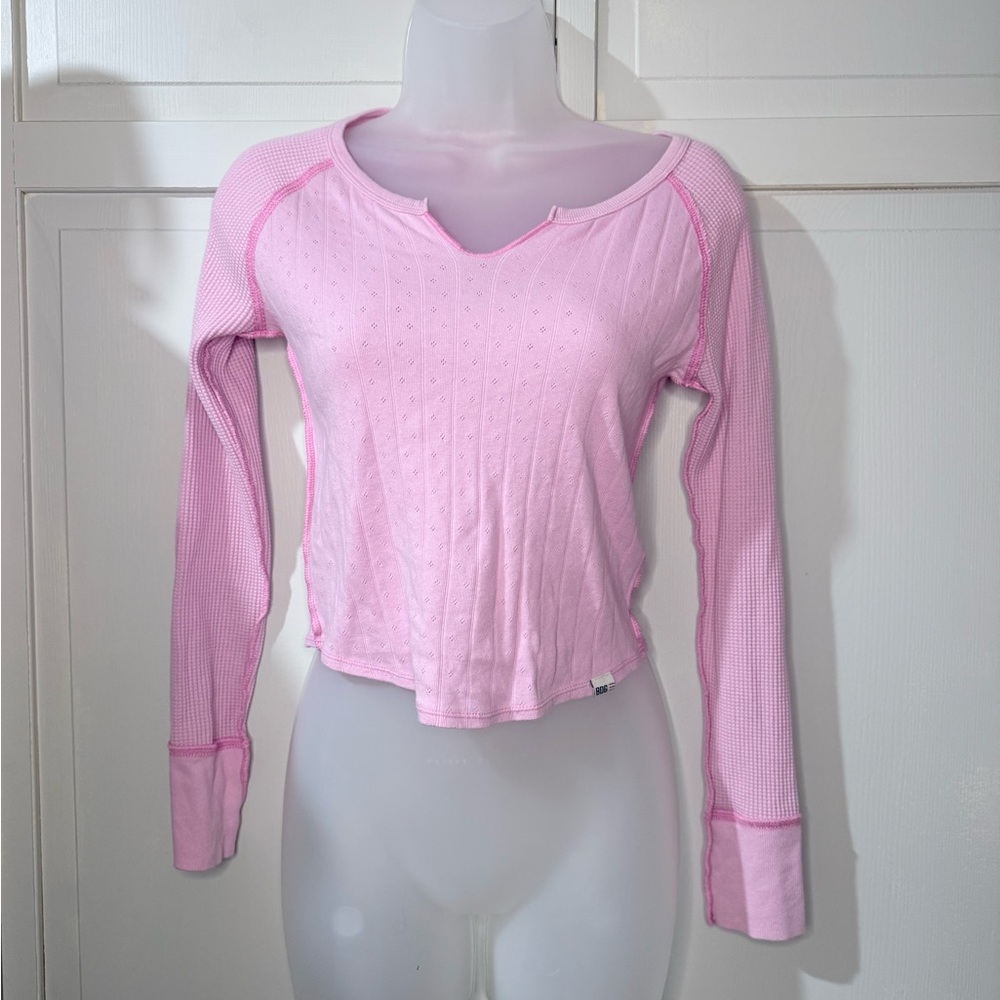 BDG Light Pink Long Sleeve Tee